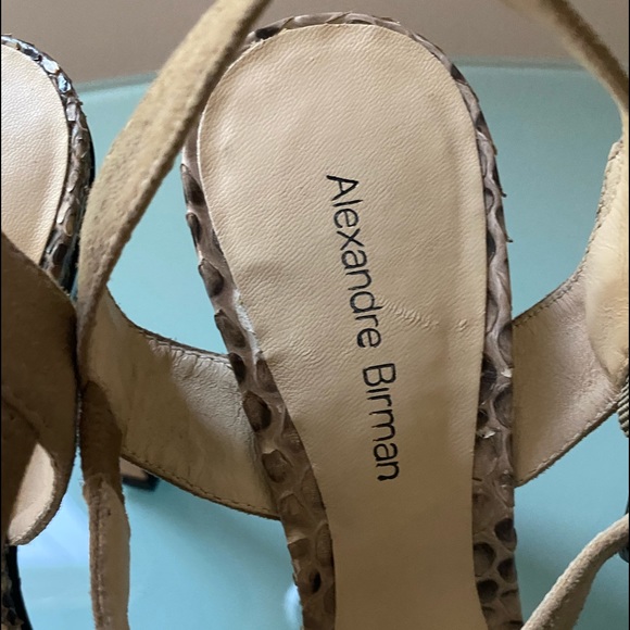 Alexandre Birman Suede/Black and Snake Skin High Heels Size 6 - Picture 12 of 12